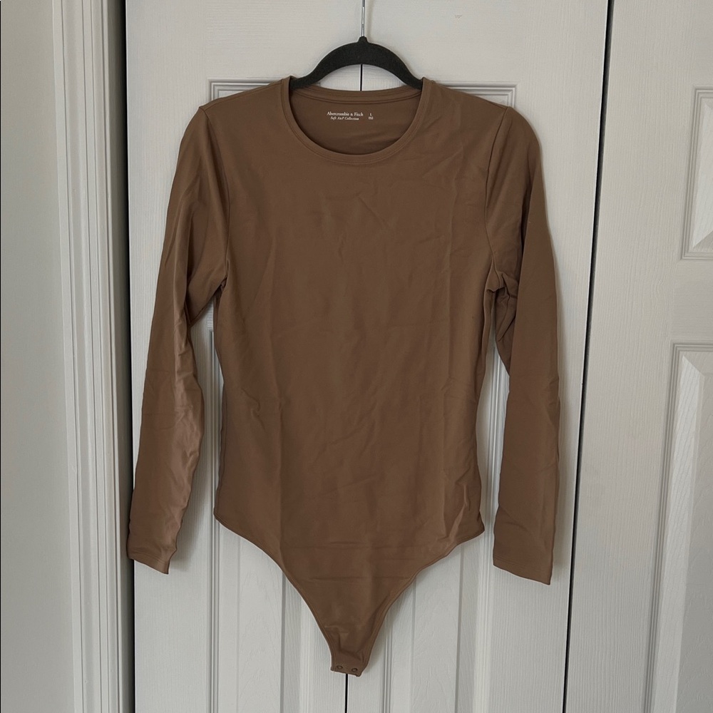 Abercrombie & Fitch Tan Long Sleeve Women’s Bodysuit